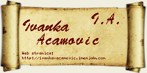 Ivanka Acamović vizit kartica